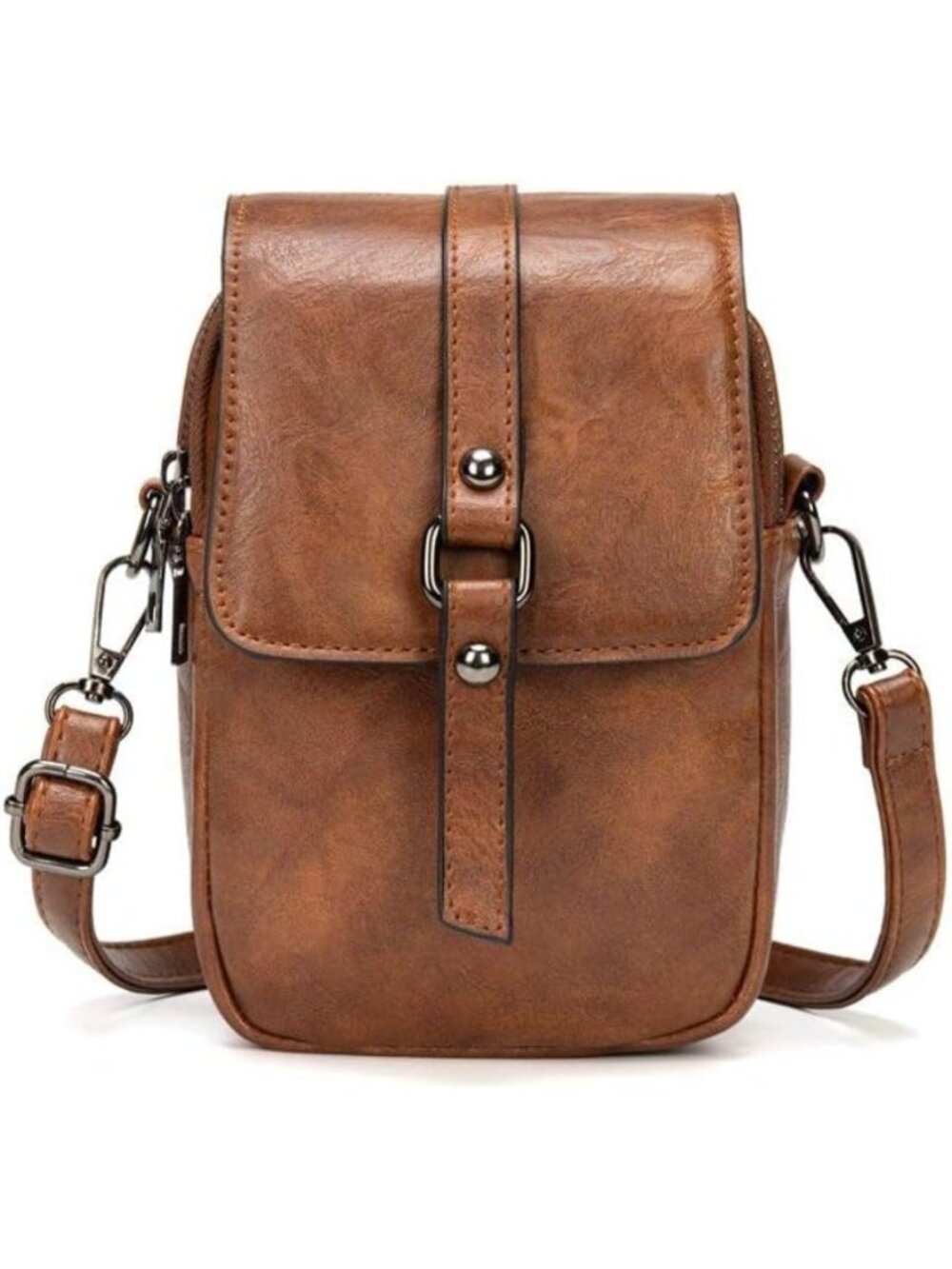 Chic Vintage Crossbody Phone Bag for Women | Small PU Leather Shoulder Purse